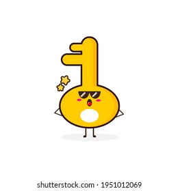 Key cool cute character illustration