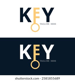 Key creative modern letter E logo design professional with minimalist