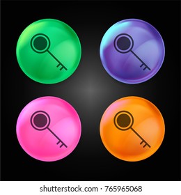 Key crystal ball design icon in green - blue - pink and orange.