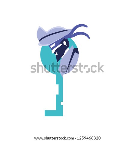 key with cybernetic pirate avatar