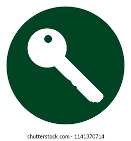 Key for cylinder lock. Vector.