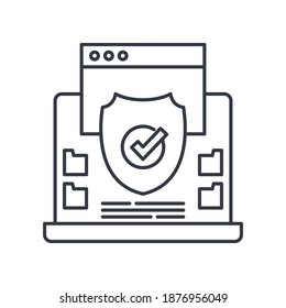 Key data image icon, linear isolated illustration, thin line vector, web design sign, outline concept symbol with editable stroke on white background.