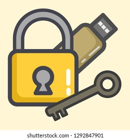 Key and data security concept.