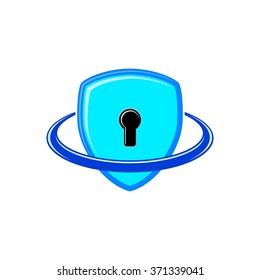 Key Data Security Protection Symbol Logo Template