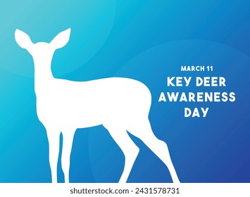 Key Deer Awareness Day. March 11. Gradient background. Eps 10.