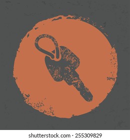 Key design on grunge background, grunge vector