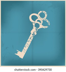 
Key design on old paper background,vector