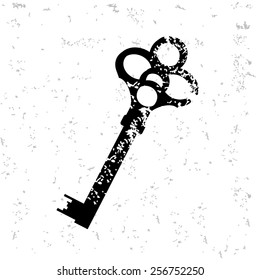 Key design on old paper,grunge vector