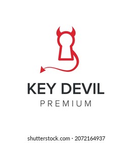 key devil logo icon vector template