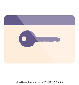 A chave é exibida em um cartão, simbolizando a segurança on-line e a proteção por senha