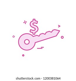 key dollar money icon vector design