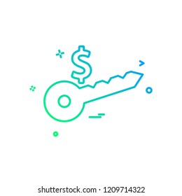 key dollar money icon vector design