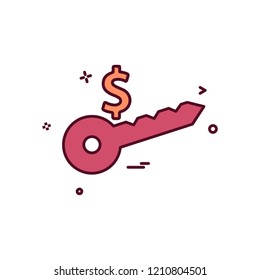 key dollar money icon vector design