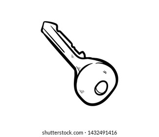 key doodle hand drawing vector 