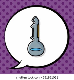 key doodle, speech bubble