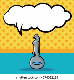 key doodle, speech bubble