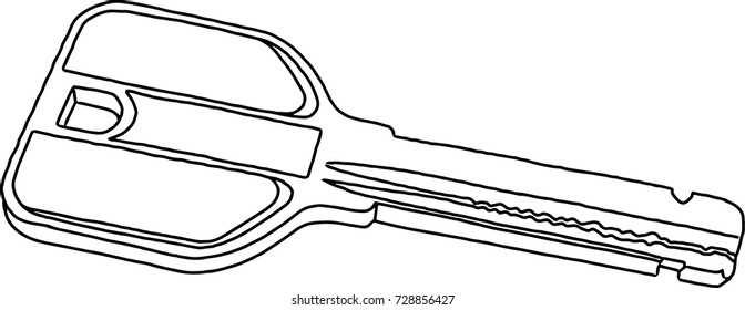 key for the door hand-draw Sketch doodle black and whit