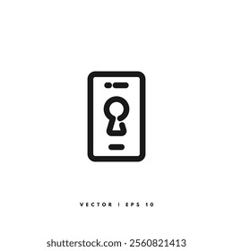 Key Door Icon. Editable Stroke