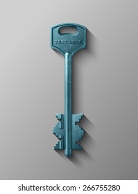 Key to the door lock, Realistic object clipart, Vector illustration Eps 10