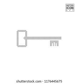 Key Dot Pattern Icon. Access, Password Dotted Dotted Icon Isolated on White. Vector Background, Design Template. Can Be Used for Advertising, Web and Mobile UI.