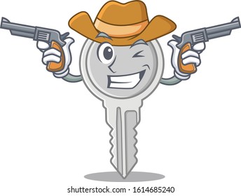 Key dressed as a Cowboy having guns