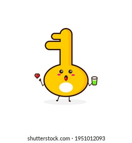 Key drink cute character illustration