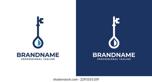 Logotipo de caída de claves. Adecuado para cualquier negocio relacionado con Key y Drop.