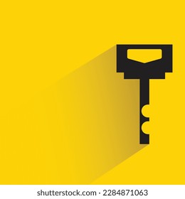 tecla con sombra de caída sobre fondo amarillo