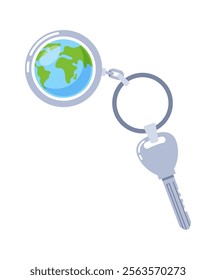 Key and earth shape fob