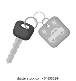 Key from eco car icon in outline style isolated on white background. Bio and ecology symbol stock vector illustration.