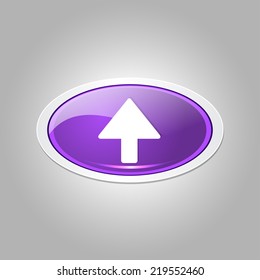 Up Key Elliptical Vector Purple Web Icon Button