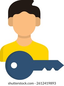 Key Employee Icon Flat Vector Illustration