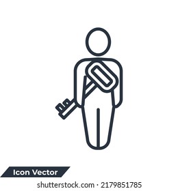 Key Employee Icon Logo Vector Illustration. Security Job Symbol Template For Graphic And Web Design Collection