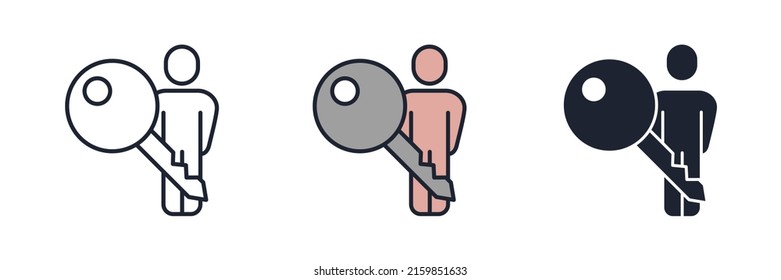 key employee icon symbol template for graphic and web design collection logo vector illustration