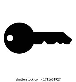 Key English classic type for door lock Concept private icon black color vector illustration flat style image