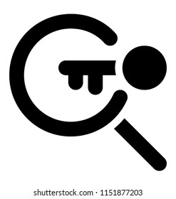 
A key entering inside a circular hand lense like shape making sense for search keyword 
