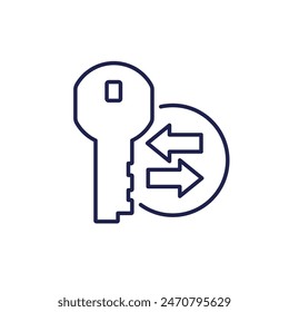 key exchange icon, line vector pictogram