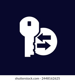icono de intercambio de claves, pictograma de Vector