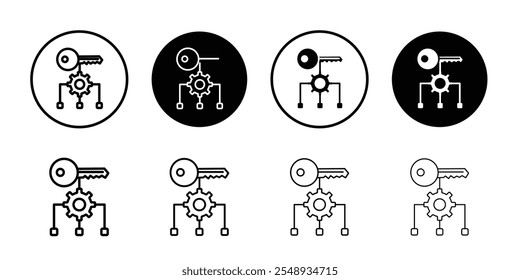 Icono de factor clave Vector de contorno en blanco y negro