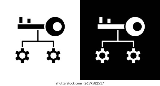 Icono de factor clave en conjunto de Vector sólido negro plano