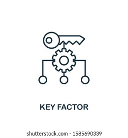 Key Factor icon. Line style element from business strategy collection. Thin Key Factor icon for web design, software and infographics.