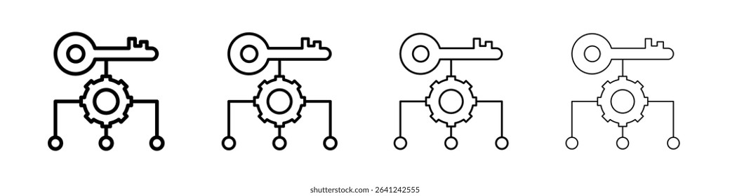 Key factor icon Outline sign symbol set