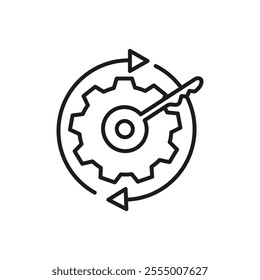 Key factor icon Simple thin line flat symbol