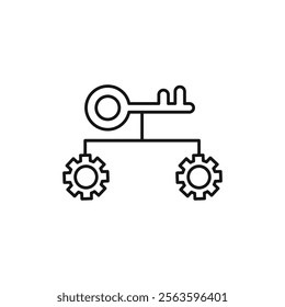 Key factor icon Simple thin line flat symbol