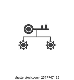 Key factor icon Simple thin line flat symbol