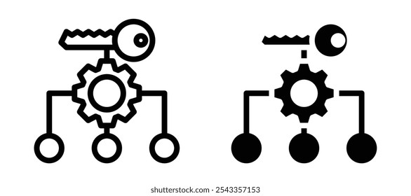 Key factor icon symbol collection on white background.