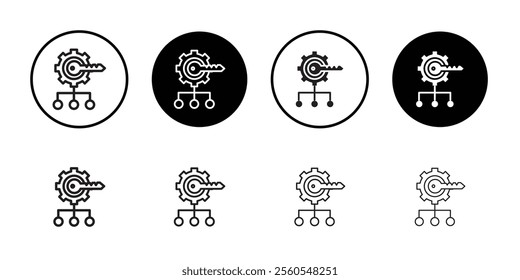 Key factor icon Thin line flat illustration