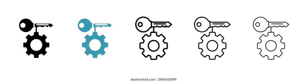 Juego de iconos de vector de factor clave. Símbolo de vector de factor clave para los diseños de interfaz de usuario.