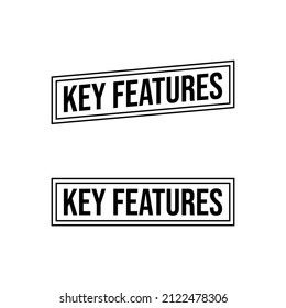 Key Features Points Information Facts Icon Label Sign Design Vector