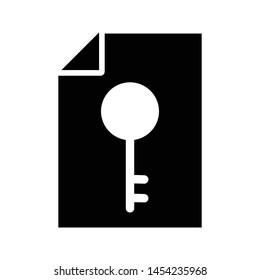 key file glyph flat vector icon